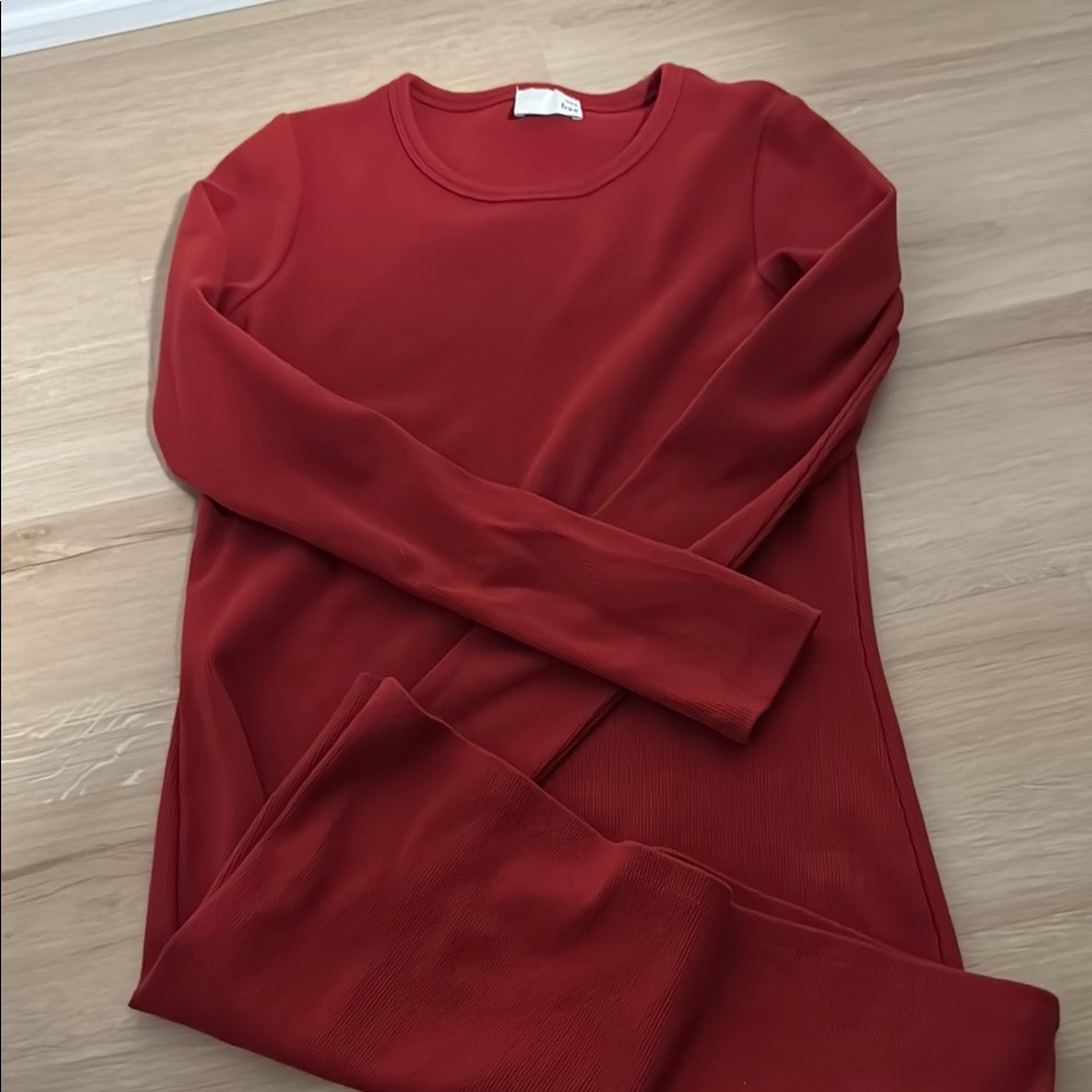 Wilfred Rich Red Ribbed Top
